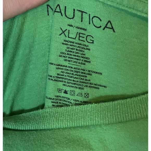 Nautica Sailing Men's XL Green Short Sleeve T-Shirt Soft 100% Cotton Used - Picture 3 of 5